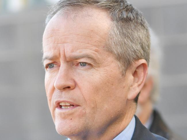 Federal Opposition Leader Bill Shorten speaks to the media after a tour of the Summit Health Centre in Mt Barker, Adelaide, Friday, July 13, 2018. (AAP Image/David Mariuz) NO ARCHIVING