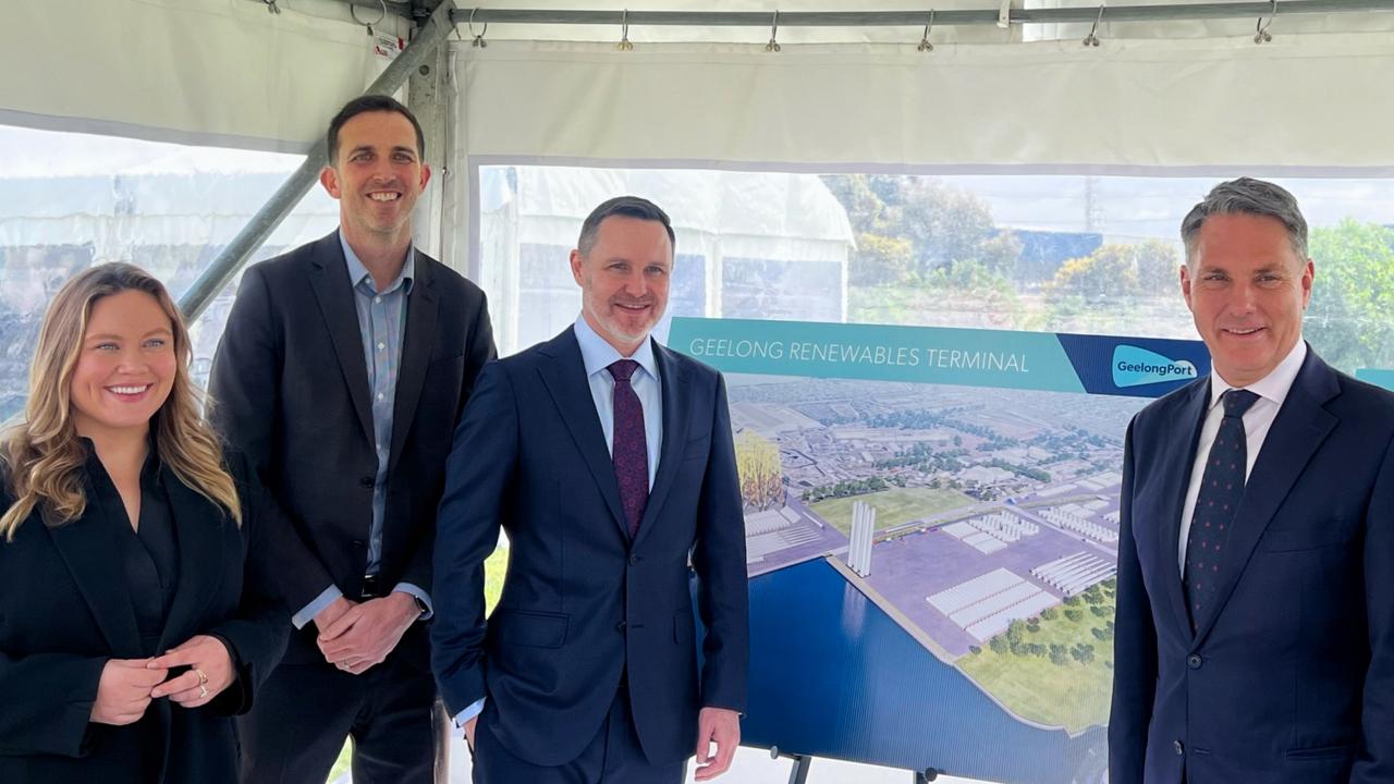 Left to right: Lara MP Ella George, Committee for Geelong chief executive Michael Johnston, GeelongPort chief executive Brett Winter and Deputy PM and Member for Corio Richard Marles.