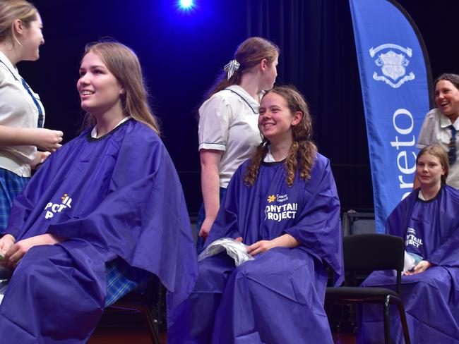 Year 12 students at Loreto College 'Rocked the Chop' for the Cancer Council's Ponytail Project.
