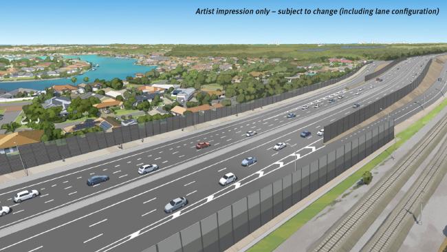 New artist impression of the Coomera Connector: Monterey Keys