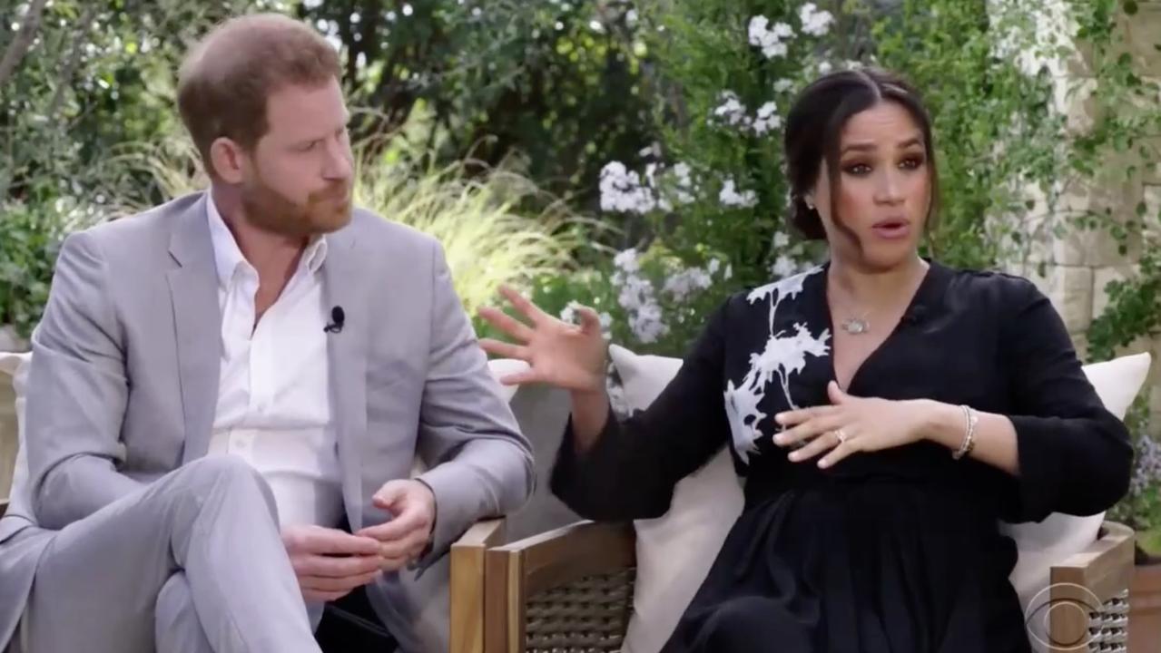 Meghan and Harry sat down with Oprah for two hours earlier this month to discuss the reasons they stepped down as senior royals. Picture: Getty Images.