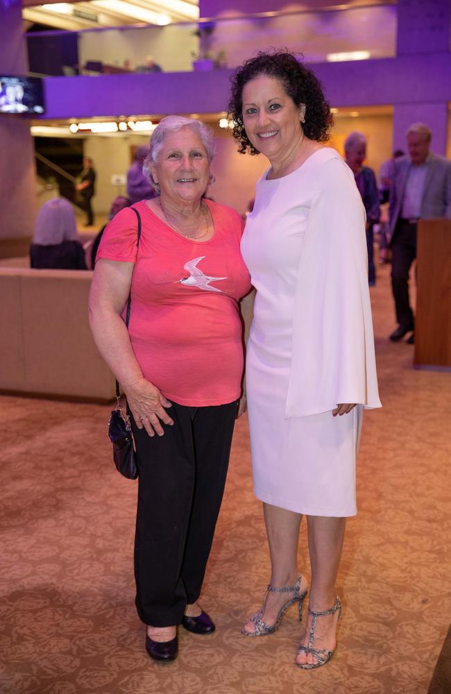 Sterina Visco and Elsa Dalessio enjoy a night at the orchestra. Queensland Symphony Orchestra had its much anticipated return to QPAC's Concert Hall with two performances of its final Maestro concert for 2020, Beethoven 5, marking the 250th anniversary of the legendary composer's birth and conducted by Johannes Fritzsch. Picture: Peter Wallis, Socials: Damien Anthony Rossi