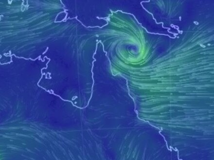 Winds from TC Trevor at 7.55am