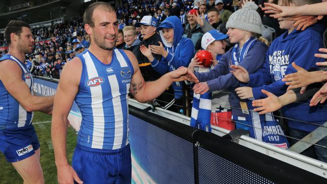 Cunnington is very shy, even when he’s chatting to fans. Picture: Luke Bowden