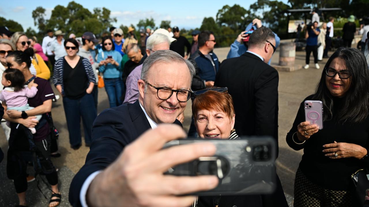 Mr Albanese says the election will be when he calls it while announcing candidates in Brisbane. Picture: Dan Peled / NewsWire