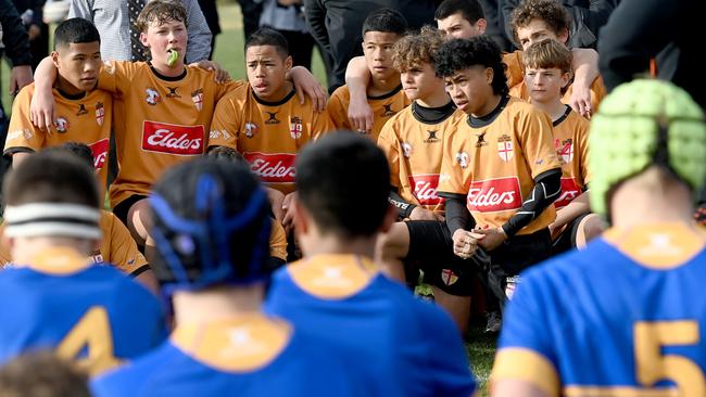 The under 14s teams after their match last year.