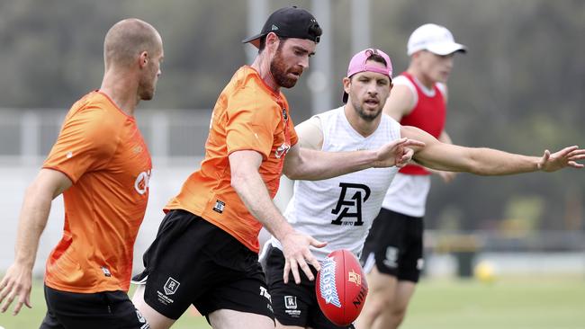 Tyson Goldsack joins in Power training. Picture: Sarah Reed.