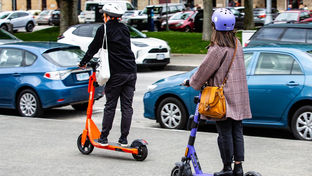 E-scooters have proven to be a popular mode of transport in Hobart. Picture: Linda Higginson