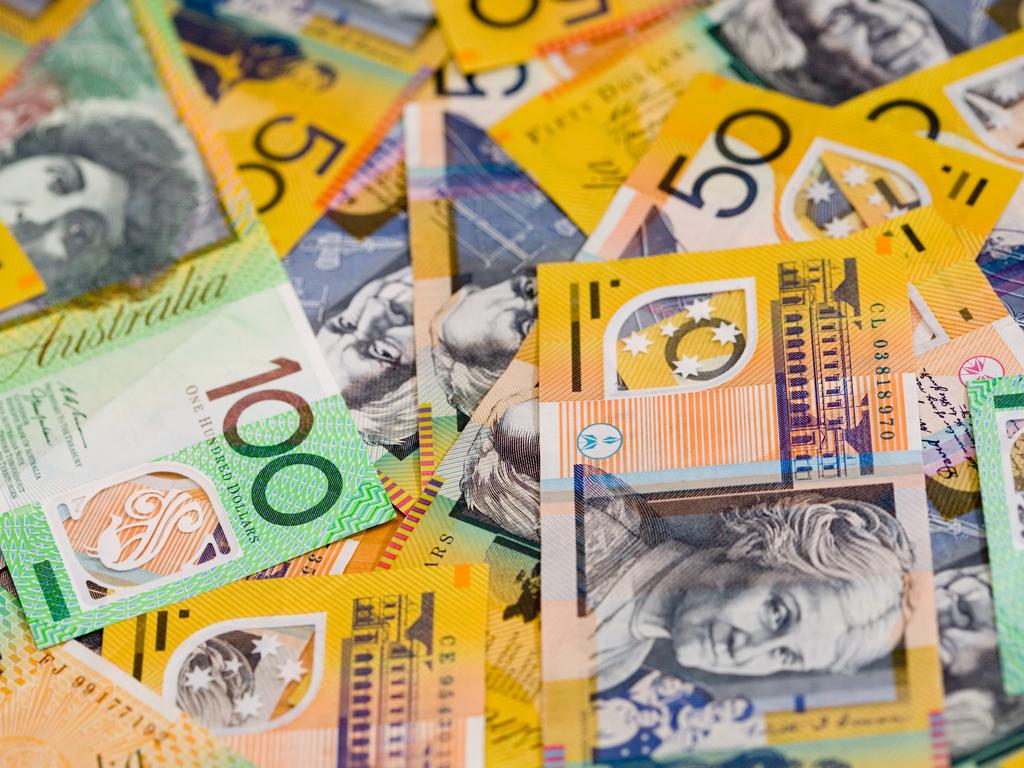 Background of Australian fifty and one hundred dollar notes.Others in this series.