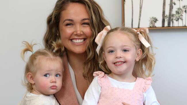 Amie Rohan, pictured with daughters Sadie, 1, and Bella, 3, says all she ever wanted was to be a mum. Picture: Mike Dugdale