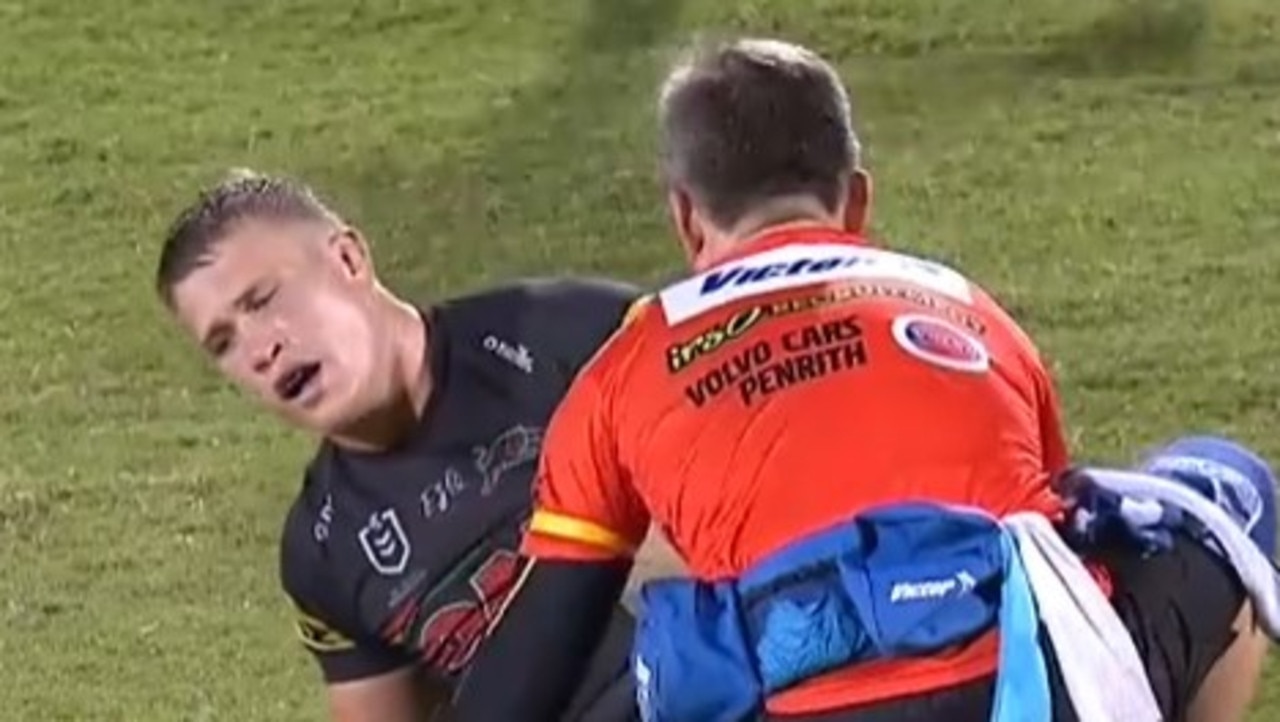 Mitch Kenny was in a bad way. Photo: Fox Sports