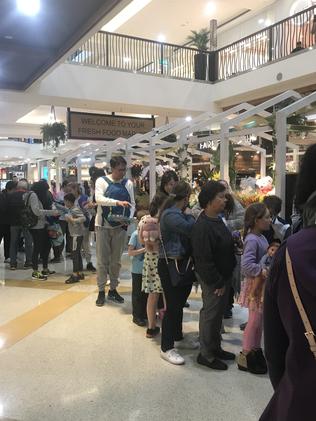 The queue went for at least 30m. Picture: Alex Carlton