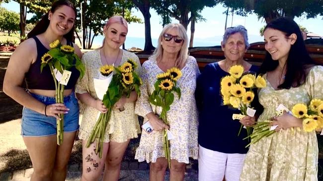 Lisa Ganter is calling for change after her son Kai died while he was a voluntary inpatient at Townsville's adult mental health unit. L to R: Renae Adcock, Amy Stevens, Lisa Ganter, Marie Ganter and Lani O'Donoghue.