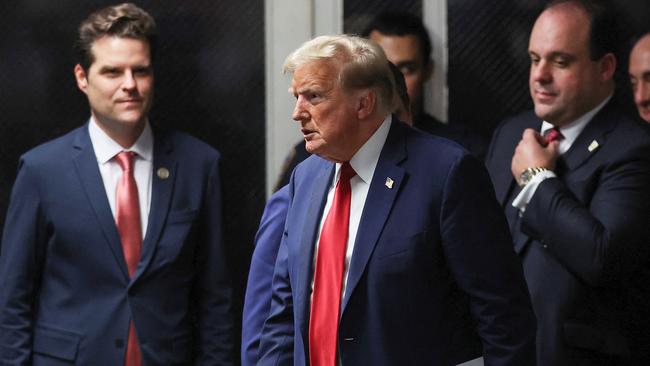 Matt Gaetz (L) and Donald Trump. Picture: AFP.