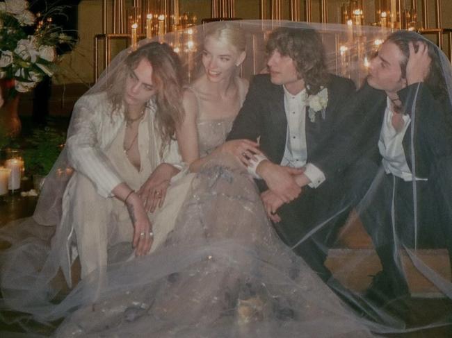 Delevingne was pictured with the newlyweds. Picture: Instagram