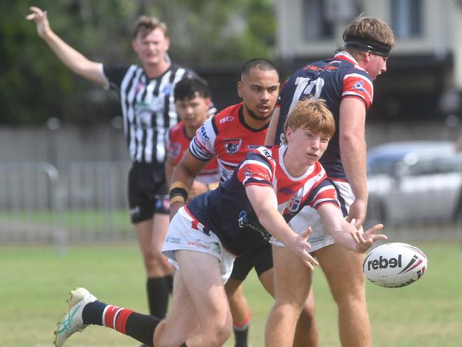 Kirwan State High School hosts St Patrick's College, Mackay, in round 1 of the 2025 Aaron Payne Cup. Picture: Evan Morgan