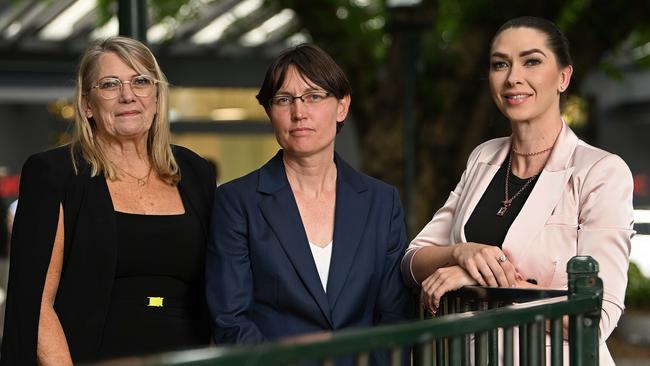 Forensic scientist, Kirsty Wright, centre, with Vicki Blackburn, left, and Shannah Blackburn. Picture: Lyndon Mechielsen