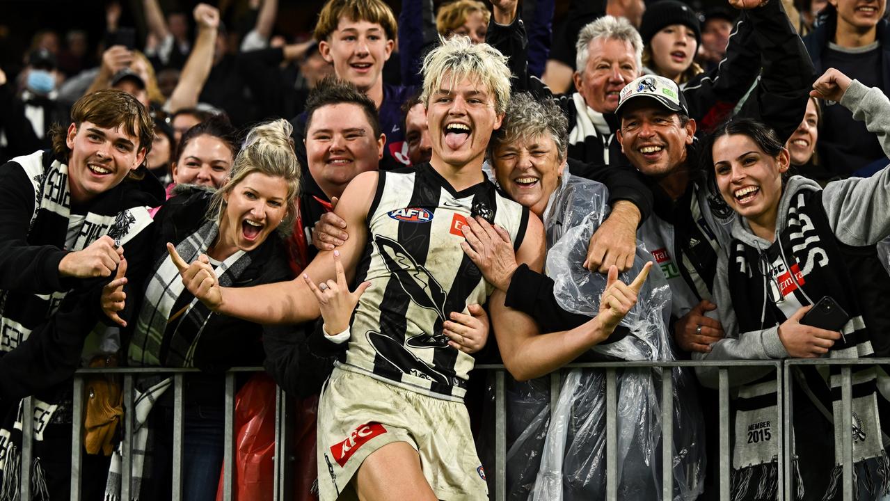 Collingwood fans love Jack Ginnivan. Picture: Daniel Carson/AFL Photos via Getty Images