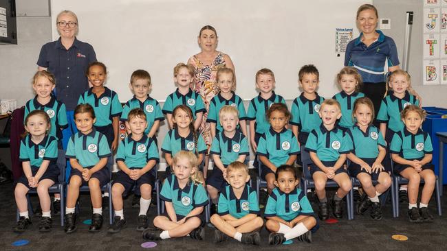 MacKillop Catholic Primary School Prep Mrs Hollie Cleaver, Mrs Lisa Hildenbeutel, Mrs Olessya Belovitskaya Back Row: Greta Shields, Amahliah Msaro, Hudson Kelly, Mason Purdy, Sebastian Bott, Jake Armstrong, Taavi Richard-Preston, Blair Giles, Chanel Morris Middle Row: Luna McLaughlin, Sway Steel, Tayte Symons, Layla Elias, Henry Sander, Eden Kii, Murphy Heaslip, Franki Daley, Maddison Winterford Front Row: Olivia Lindley, Eric Bates, Jisha Patel Picture: Michaela Harlow