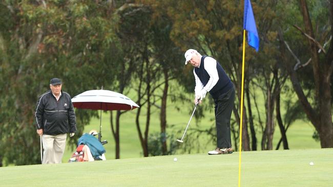 Golfers return to Mount Martha Public Golf Course after COVID-19 restrictions were eased. Picture: Hamish Blair