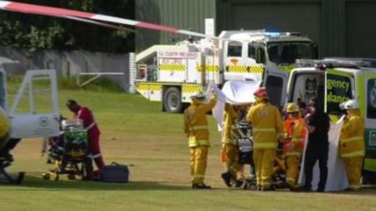 A child has been flown to Adelaide after suffering serious injuries in a fall at Mount Compass. Picture: 7NEWS