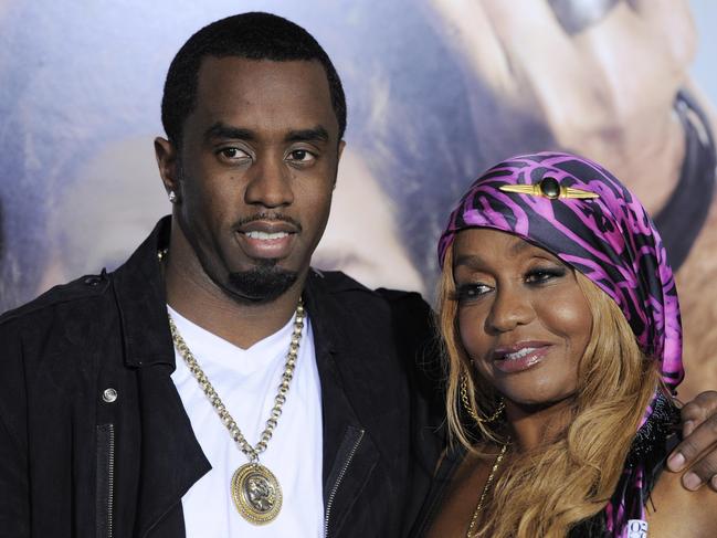 Sean Combs, left, a cast member in 'Get Him to the Greek', poses with his mother Janice at the premiere of the film at the Greek Theater in Los Angeles, Tuesday, May 25, 2010. (AP Photo/Chris Pizzello)