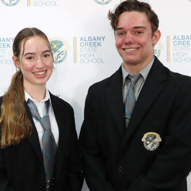 Albany Creek State High School Captains - Laura McLennan and Zach Neilsen. Picture: Andy Stergou