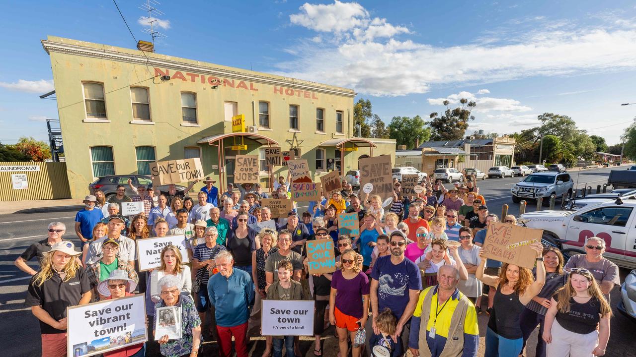 Natimuk locals come out in support of rock climbing access at Mount Arapiles. Picture: Jason Edwards