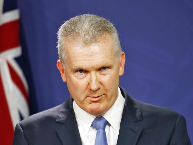 11/5/22 FEDERAL ELECTION 2022. LABOR BUS TOUR.Tony Bourke pictured at a press conference in Sydney today speaking about the incompetence of the federal Liberal government. Picture: Sam Ruttyn