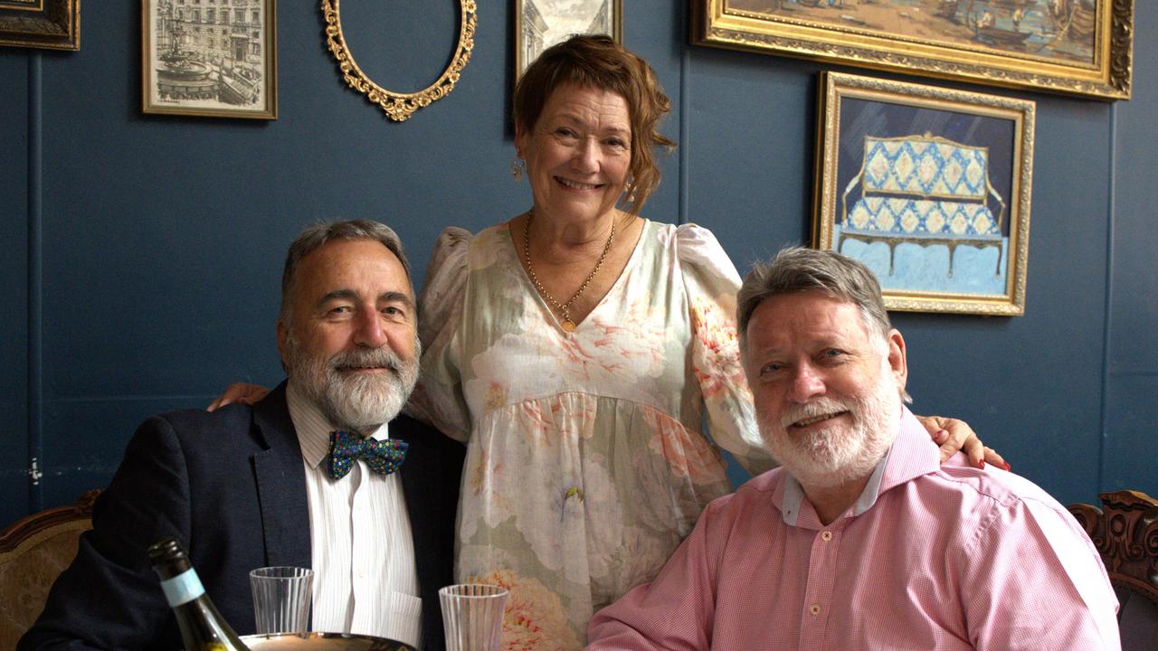 Norma and Brendan Cuddihy and George Springhall at Gympie's The Dolly and Oats during the Melbourne Cup Races on November 7, 2023.