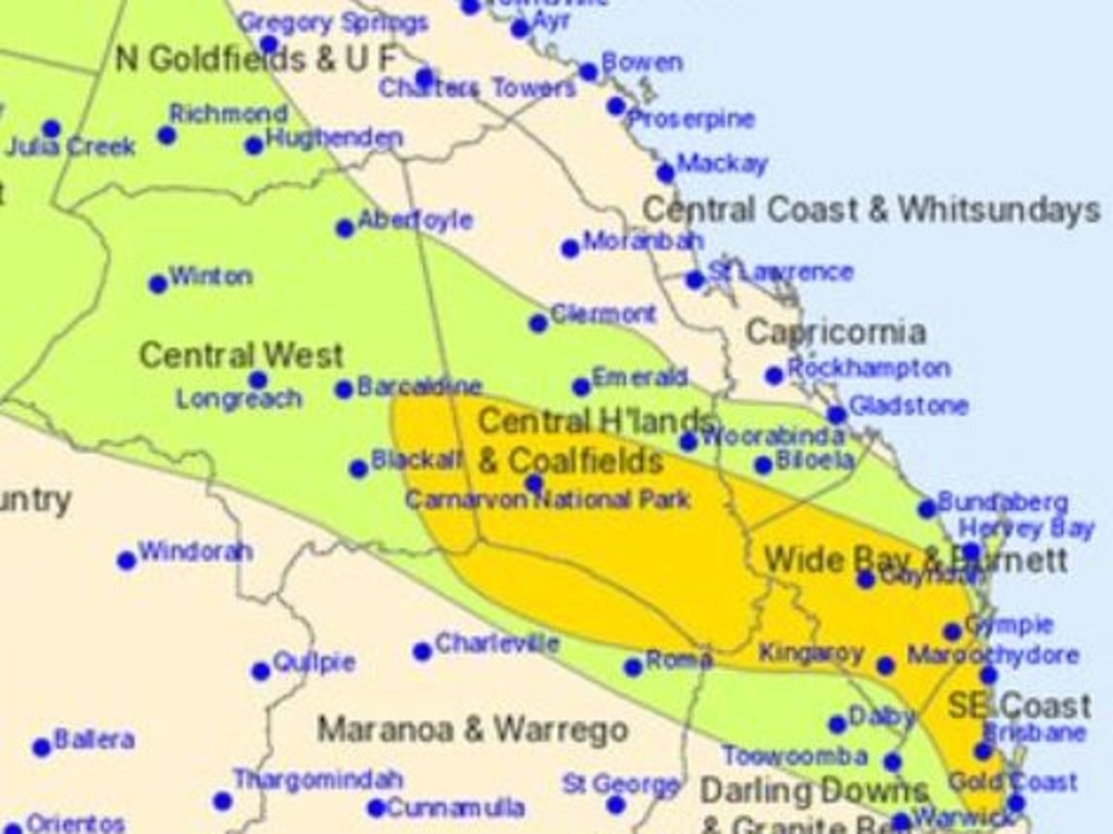 The weather bureau has forecast severe thunderstorms for parts of the southeast today, most likely in the afternoon and evening.