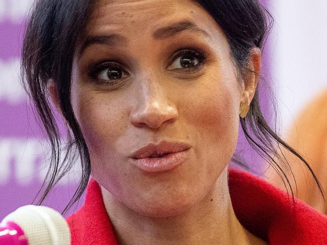 BIRKENHEAD, ENGLAND - JANUARY 14: Meghan, Duchess of Sussex visits 'Tomorrow's Women Wirral' Charity on January 14, 2019 in Birkenhead, United Kingdom. (Photo by Charlotte Graham - WPA Pool/Getty Images)