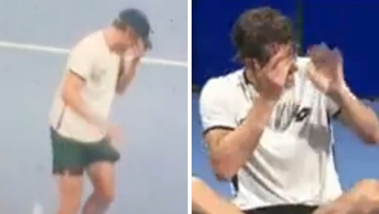Tennis 2022 John Millman injures himself by hitting ball into his own eye, Mexican Open, video, Acapulco Daily Telegraph