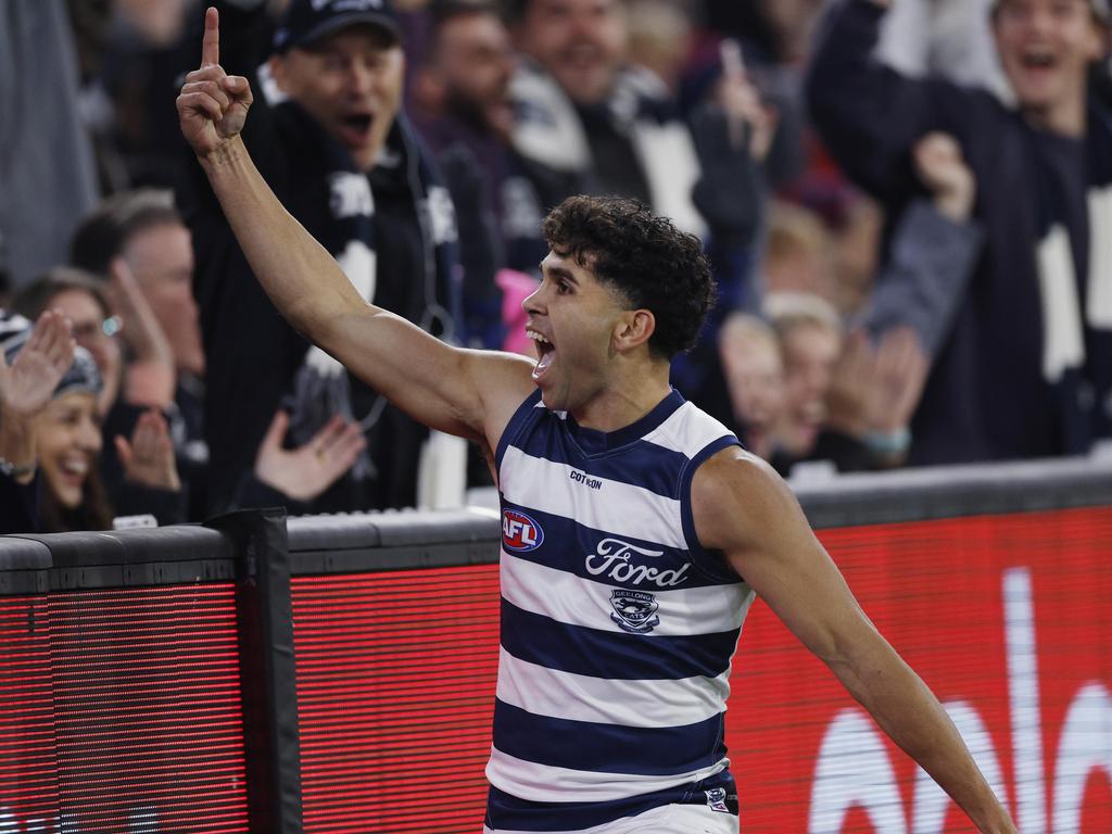 Tyson Stengle is thriving at Geelong, perhaps because he is given more licence by coach Chris Scott. Picture: Michael Klein