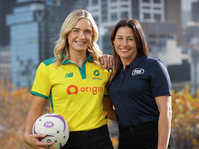Diamonds captain Liz Watson and Fox commentator Madi Browne to go with a story launching Fox Sports exclusive coverage of the netball World Cup.                     Picture: David Caird