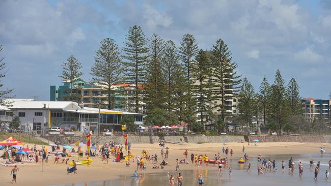 Alexandra Headland beach is a popular location on the Sunshine Coast.