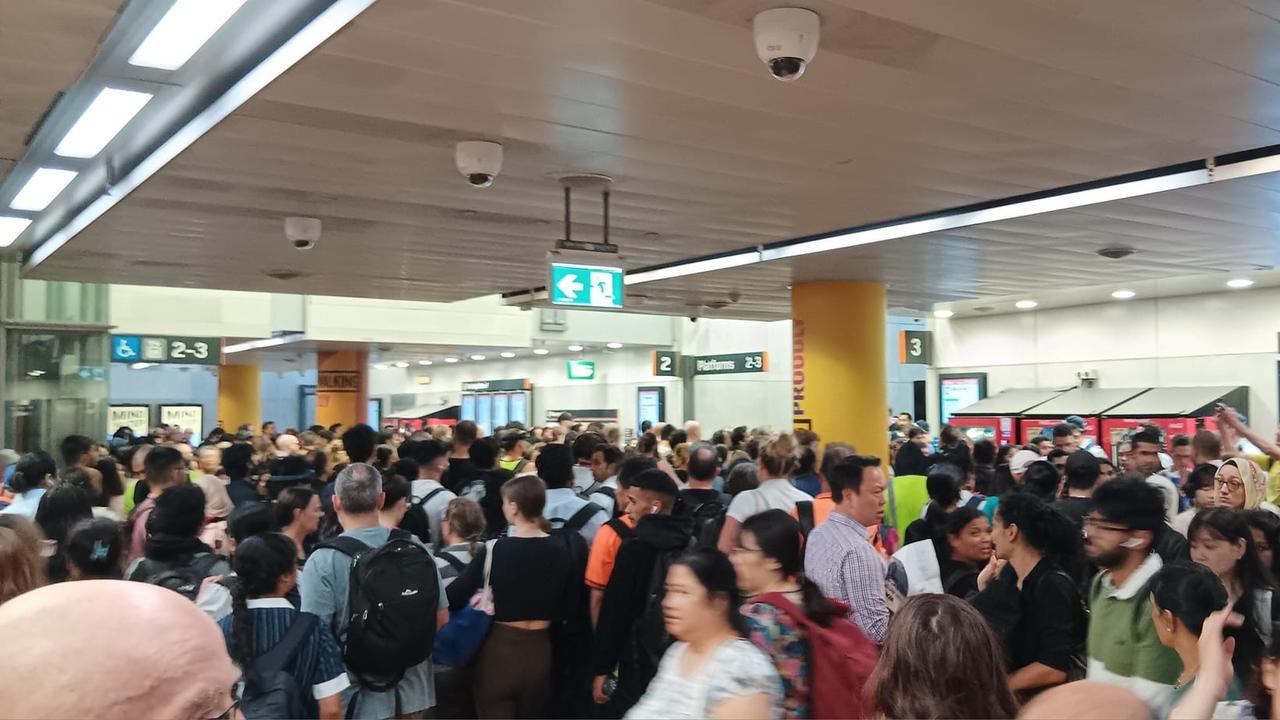 Large crowds built up at Parramatta train station after an incident at an inner-city station. Pictur: Supplied / Facebook