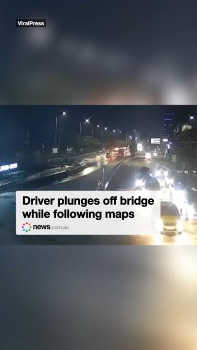 Driver plunges off bridge while following maps