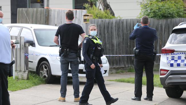 Detectives probe the scene of a fatal stabbing in Whittington.