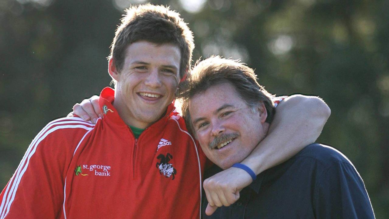 Steve Morris – pictured with his son Brett – is recovering after suffering a stroke.