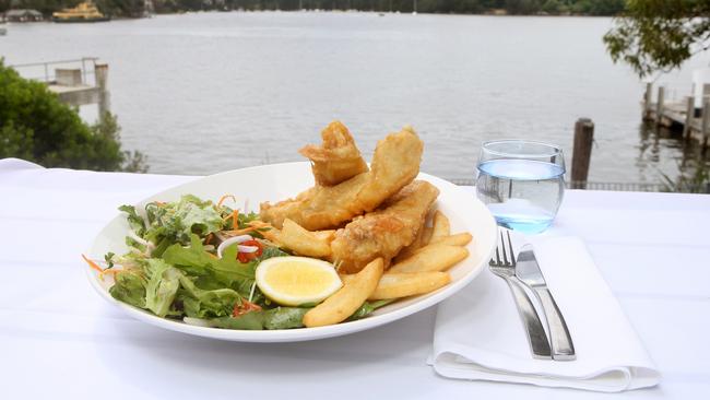 Fresh local flathead with a serving of harbour views at Con Dedes’ Deckhouse restaurant at Woolwich. Picture: Chris Pavlich