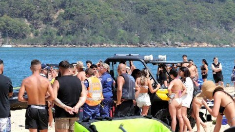 A man has drowned and his son was rescued at Ettalong Beach on the NSW Central Coast on Saturday. Picture: 7News