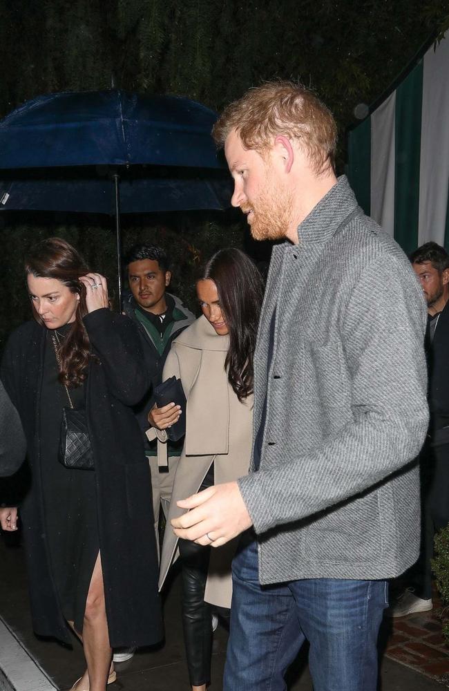 Meghan Markle and Prince Harry arrive at the San Vicente Bungalows. Picture: The Daily Stardust / ShotbyNYP/MEGA / BACKGRID