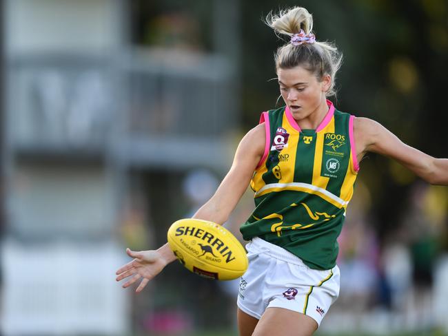 Maroochydore Roos QAFLW player Lily Postlethwaite. Photo: AFLQ.