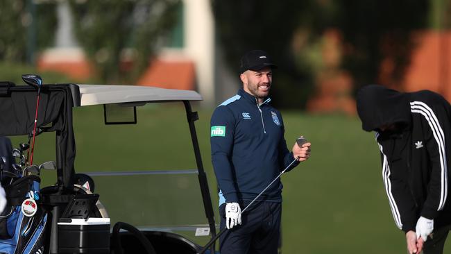 NRL star James Tedesco enjoys a round of golf at Joondalup Resort in WA.