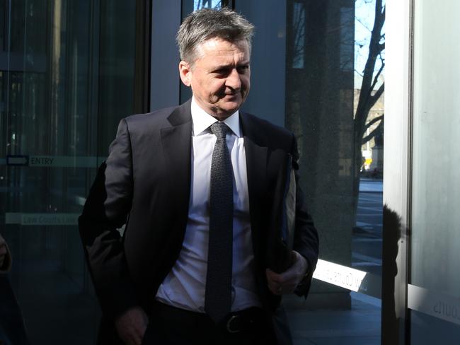 27/07/2023. Former PwC partner Richard Gregg leaves the Supreme Court in Sydney with his lawyer Rebekah Giles. He is taking legal action after the firm sacked him in relation to claims he had links with the unfolding tax scandal at the firm. Britta Campion / The Australian