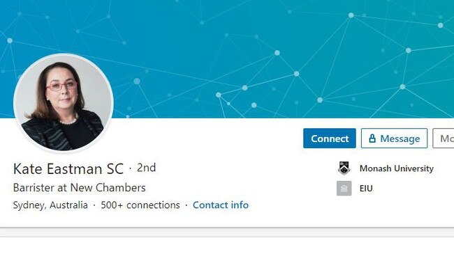 Kate Eastman's social media including information on her LinkedIn page may be used against her.