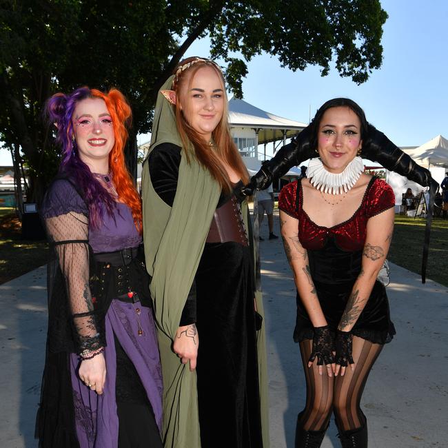 Townsville Medieval and Fantasy Festival 2024 at Cluden. Cassie Powis, Georgia Clancy and Gabrielle O'Connor. Picture: Evan Morgan