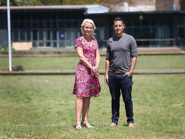 A file photo of Woollahra Councillor Harriet Price and Member for Sydney Alex Greenwich at the old Paddington Bowling Club. (AAP IMAGE/ Danny Aarons