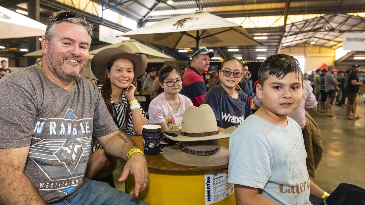 Rob and Truc Bradley with their kids (from left) Taya, Tiann and Ty at Meatstock at Toowoomba Showgrounds, Friday, April 8, 2022. Picture: Kevin Farmer